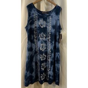Raya Sun Vintage‎ Sleeveless Dress Floral Hawaiian Size 3X NWT